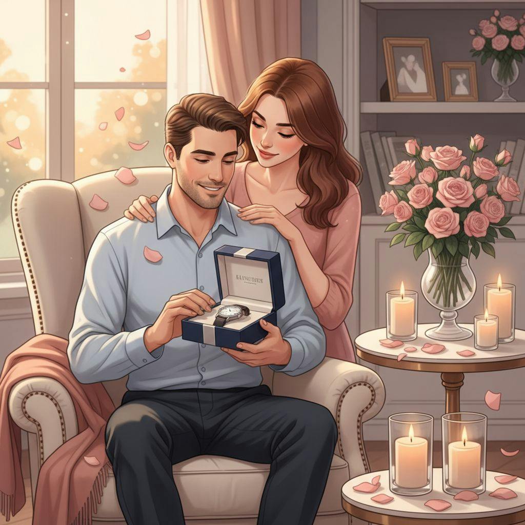 Belle illustration pour cadeau saint-valentin homme luxe