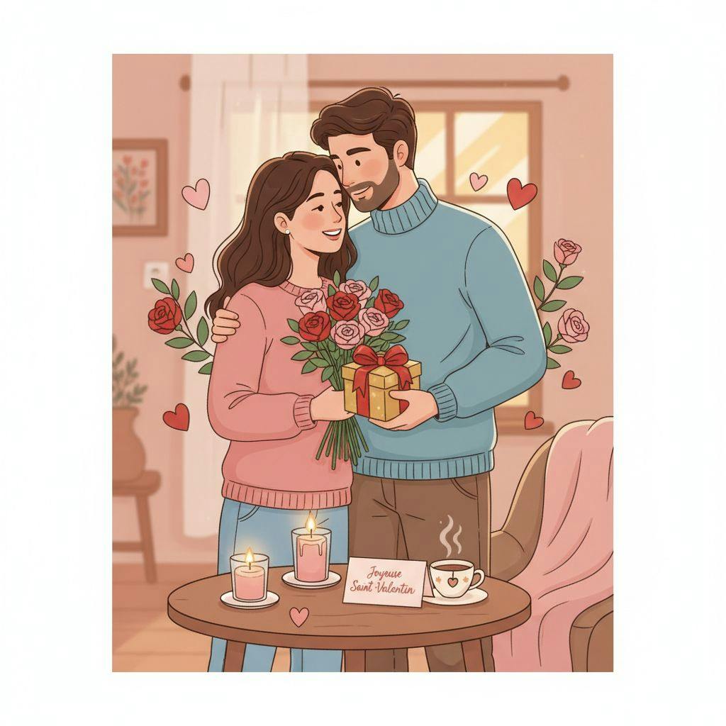 Belle illustration pour cadeaux saint valentin