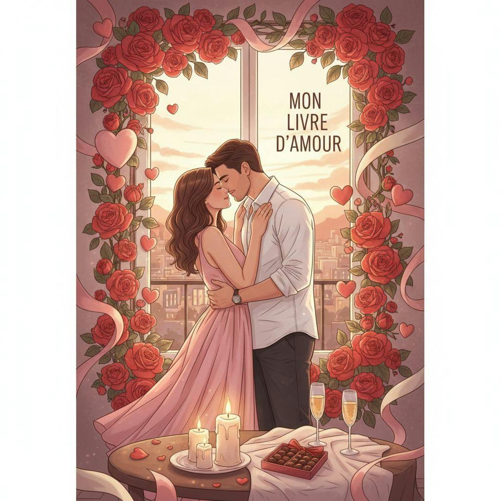 Belle illustration pour cadre saint valentin
