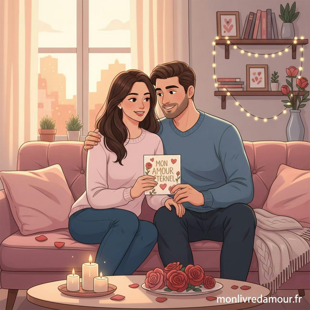 Belle illustration pour carte pour la saint valentin