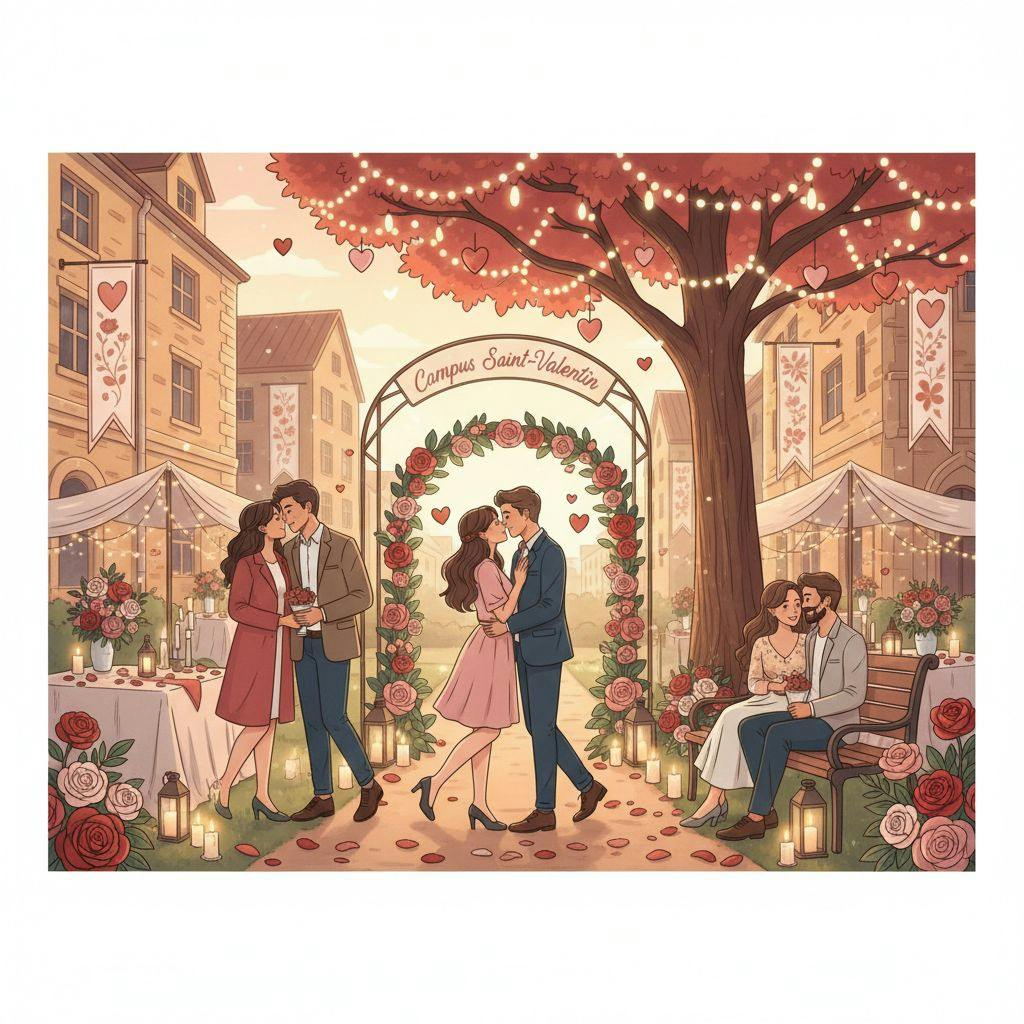 Belle illustration pour campus saint valentin