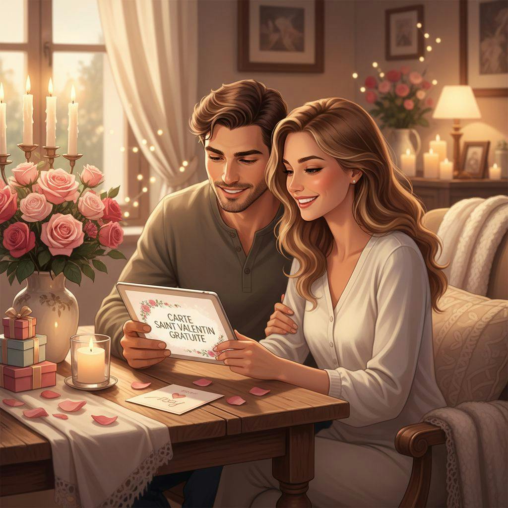 Belle illustration pour carte saint valentin gratuite