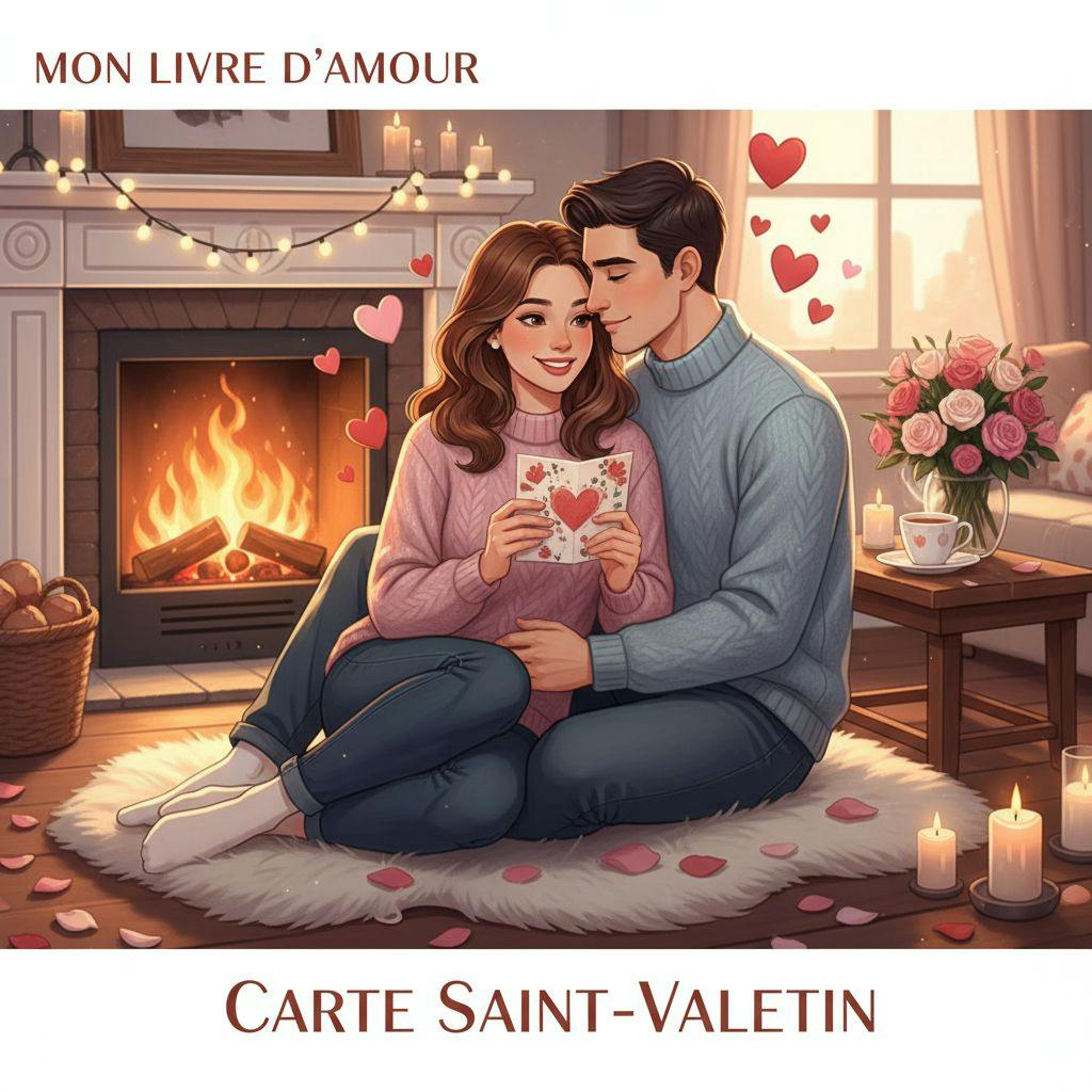 Belle illustration pour carte saint valentin