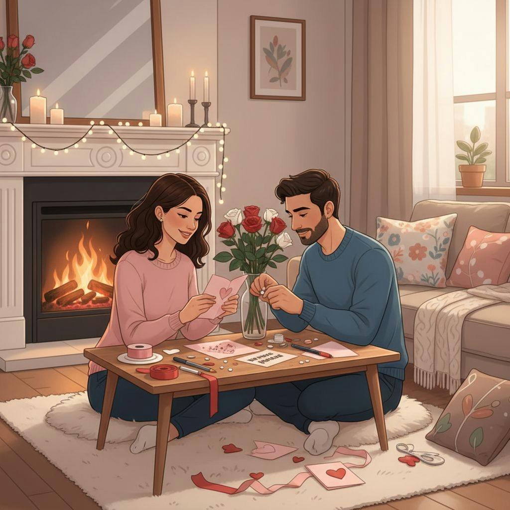 Belle illustration pour carte saint valentin à fabriquer