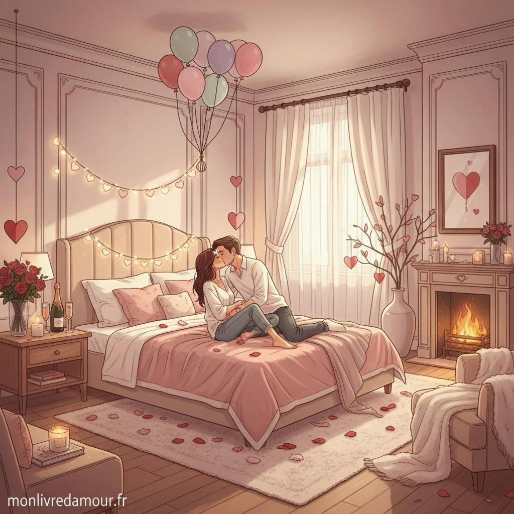 Belle illustration pour chambre saint valentin