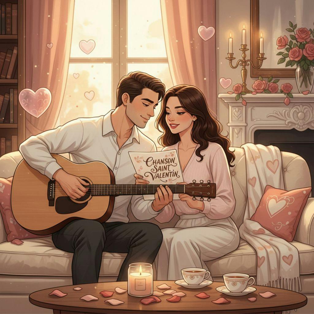 Belle illustration pour chanson saint valentin