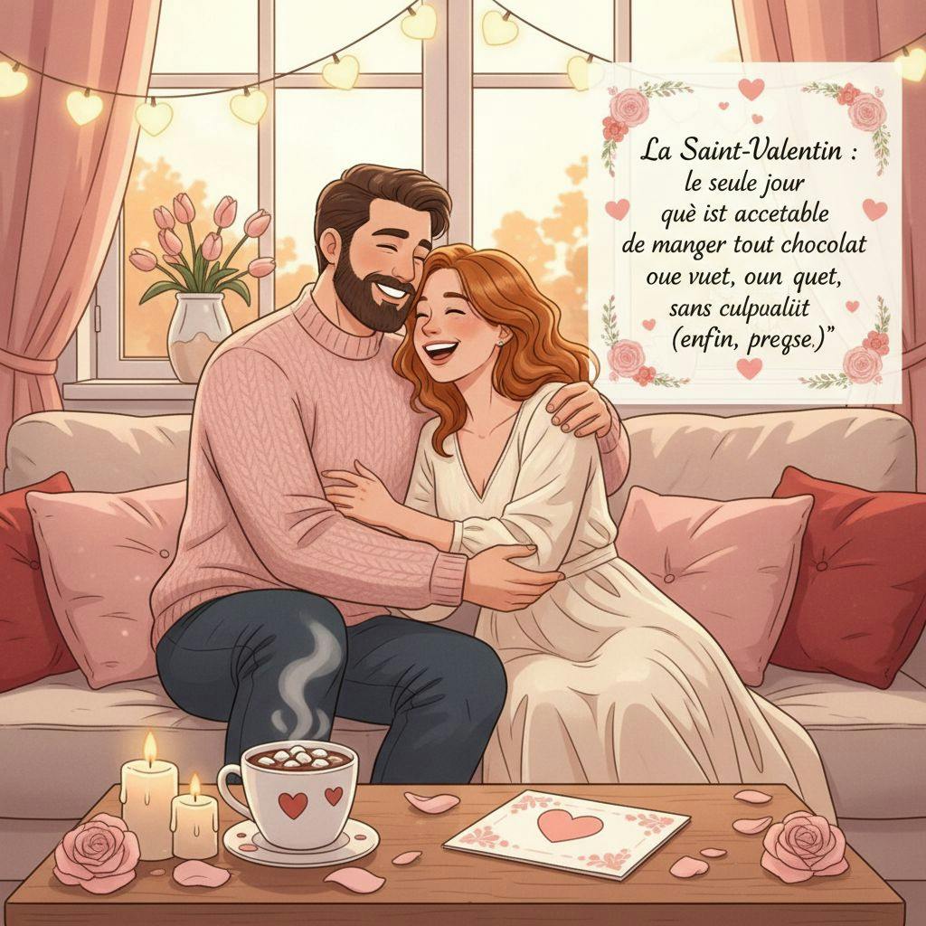 Belle illustration pour citation saint valentin humour