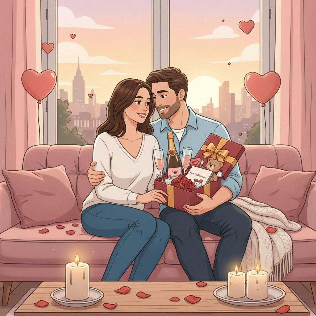 Belle illustration pour coffret saint valentin