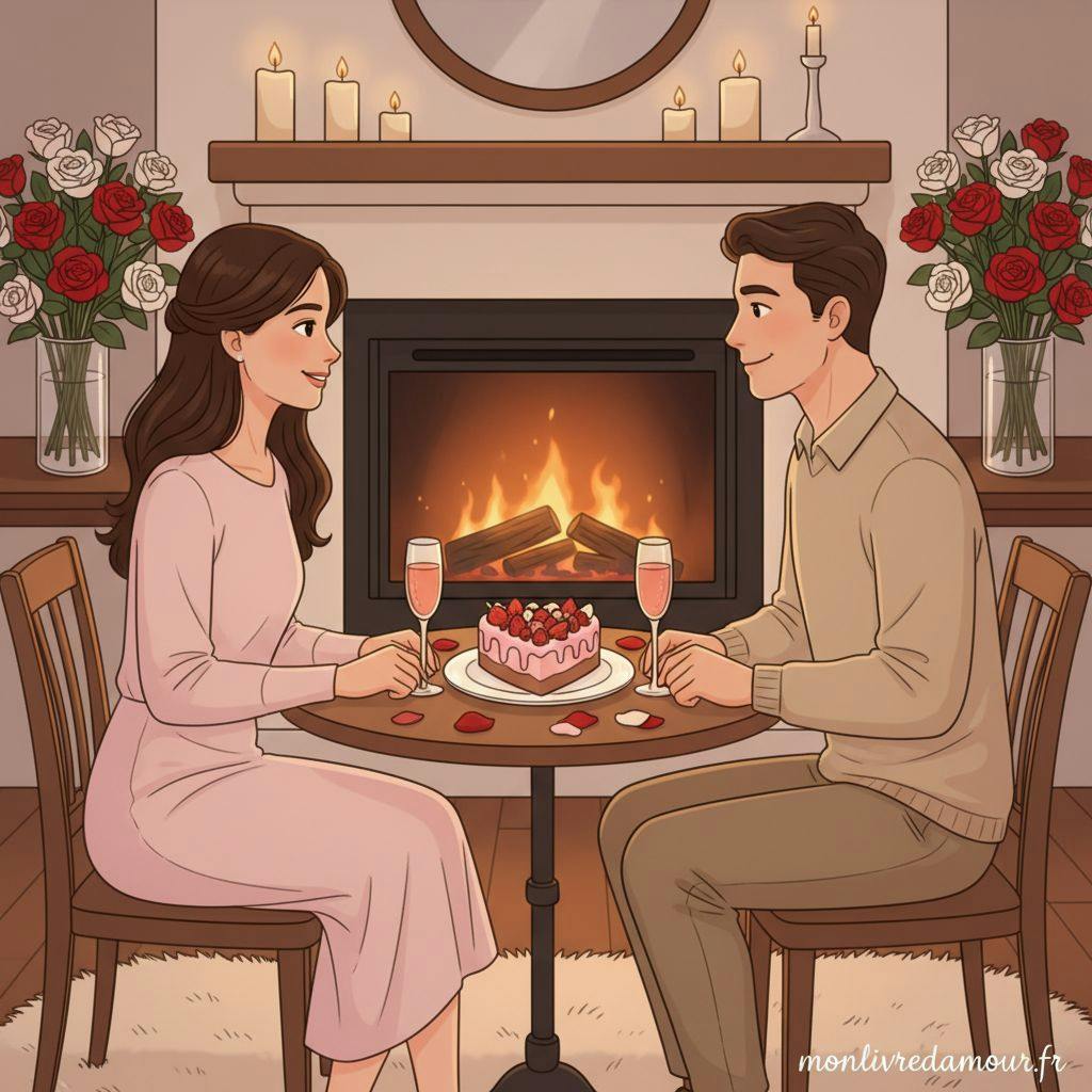 Belle illustration pour dessert saint valentin