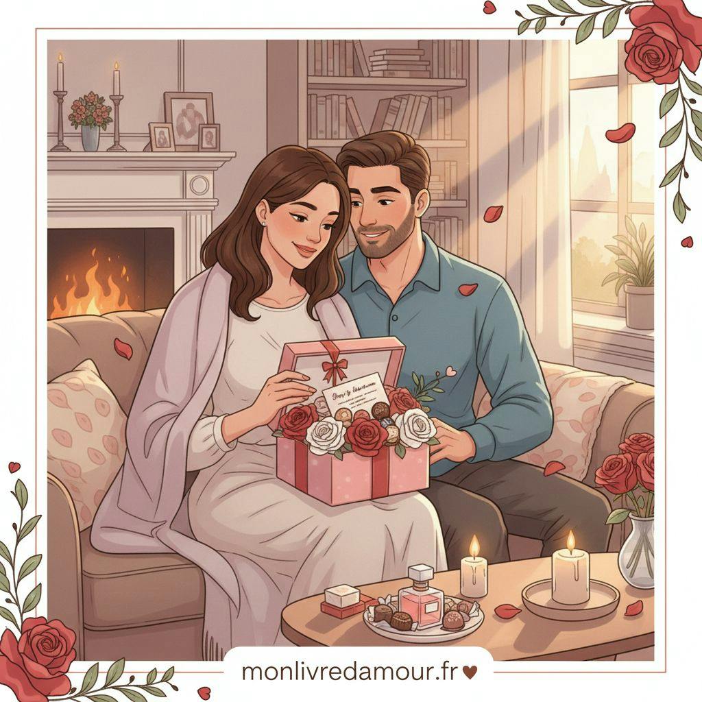 Belle illustration pour coffret saint valentin femme