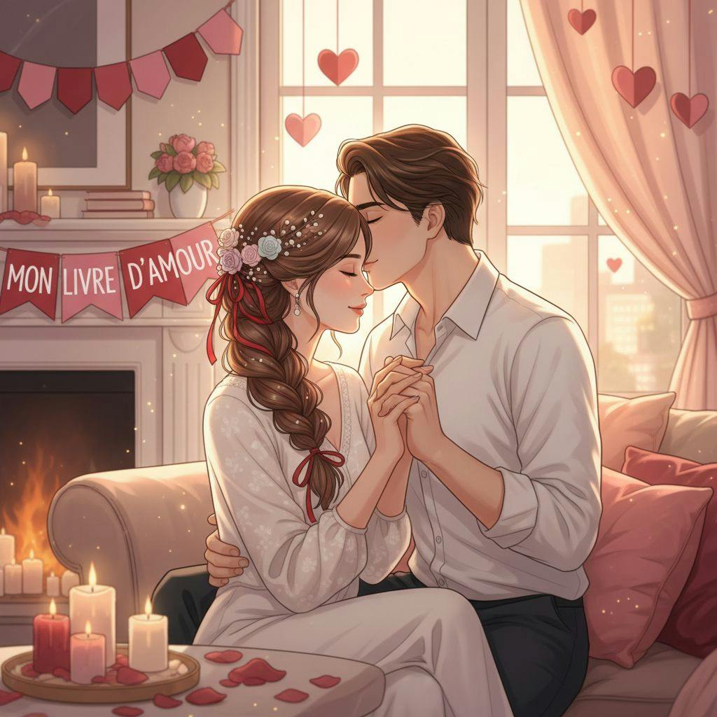Belle illustration pour coiffure saint valentin