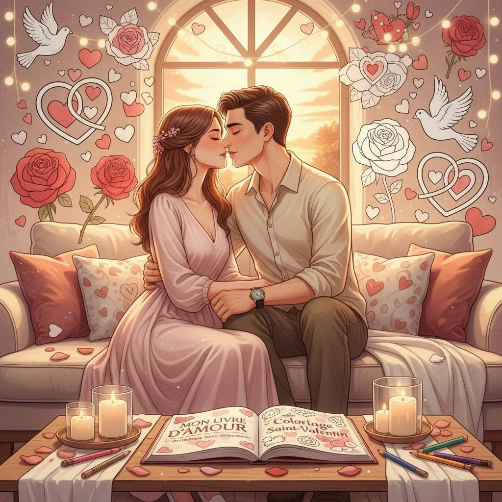 Belle illustration pour coloriage saint valentin