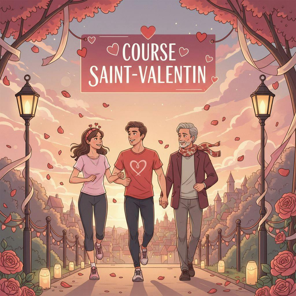 Belle illustration pour course saint valentin