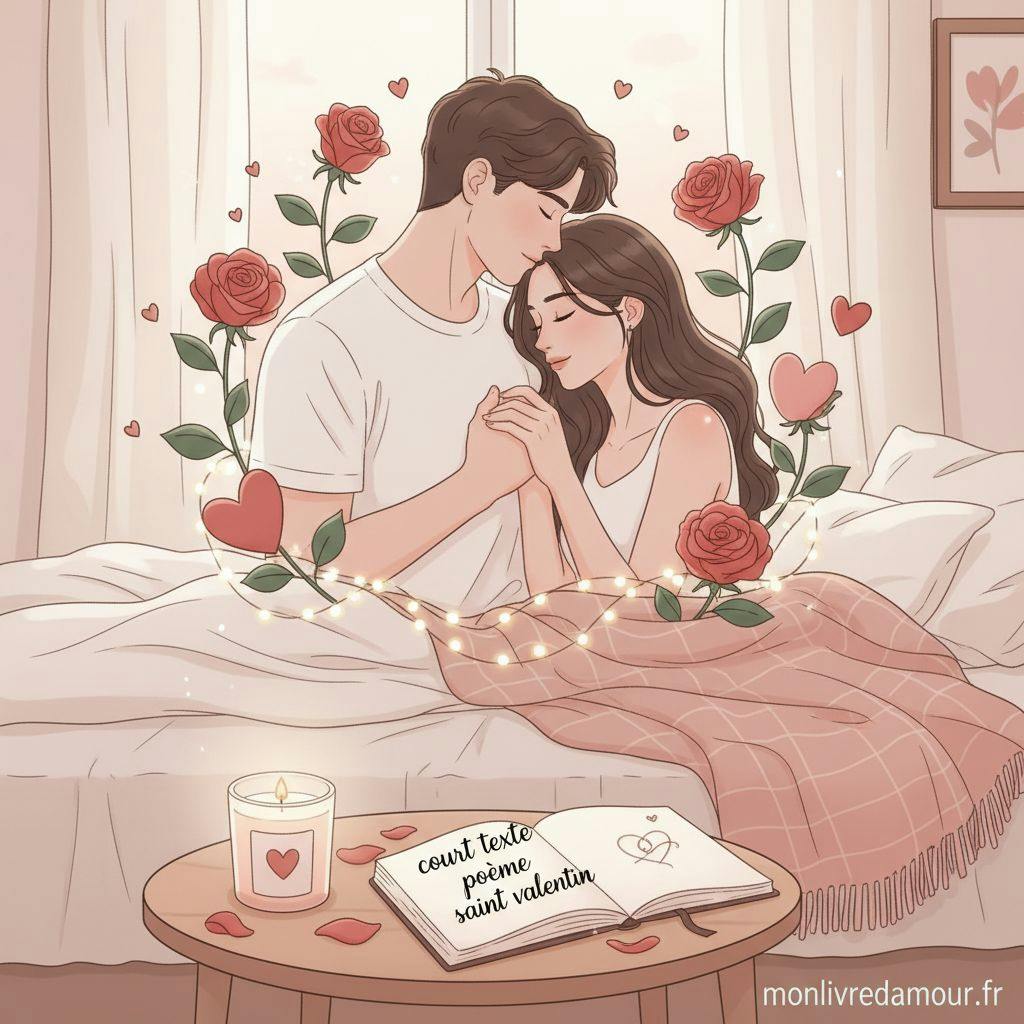 Belle illustration pour court texte poeme saint valentin