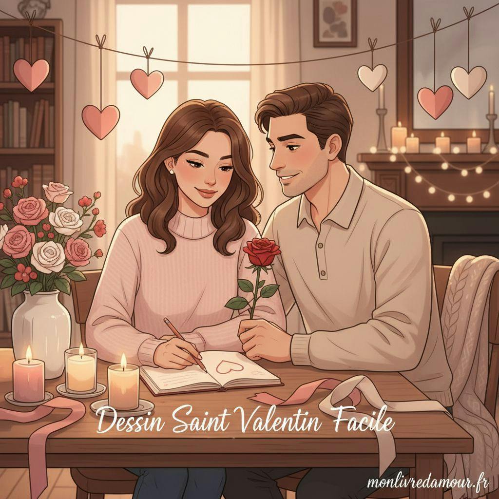 Belle illustration pour dessin saint valentin facile