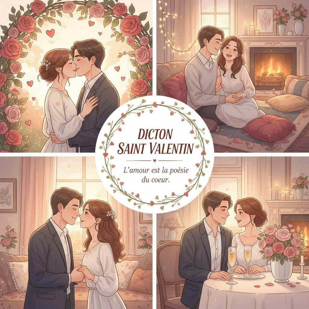 Belle illustration pour dicton saint valentin