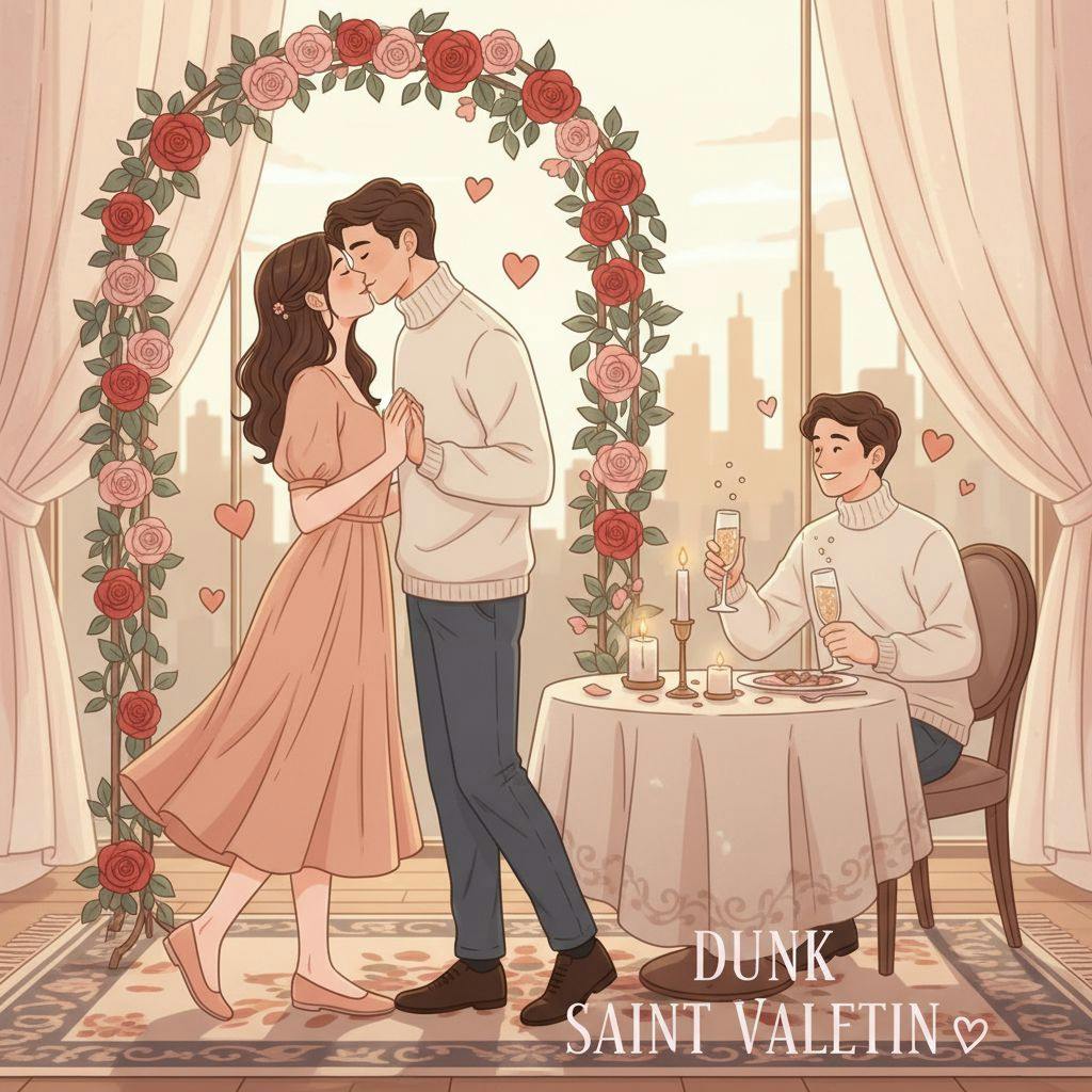 Belle illustration pour dunk saint valentin