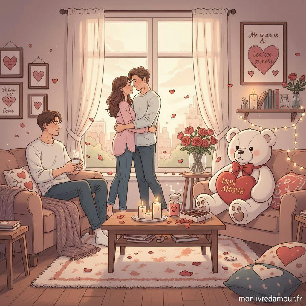 Belle illustration pour doudou saint valentin