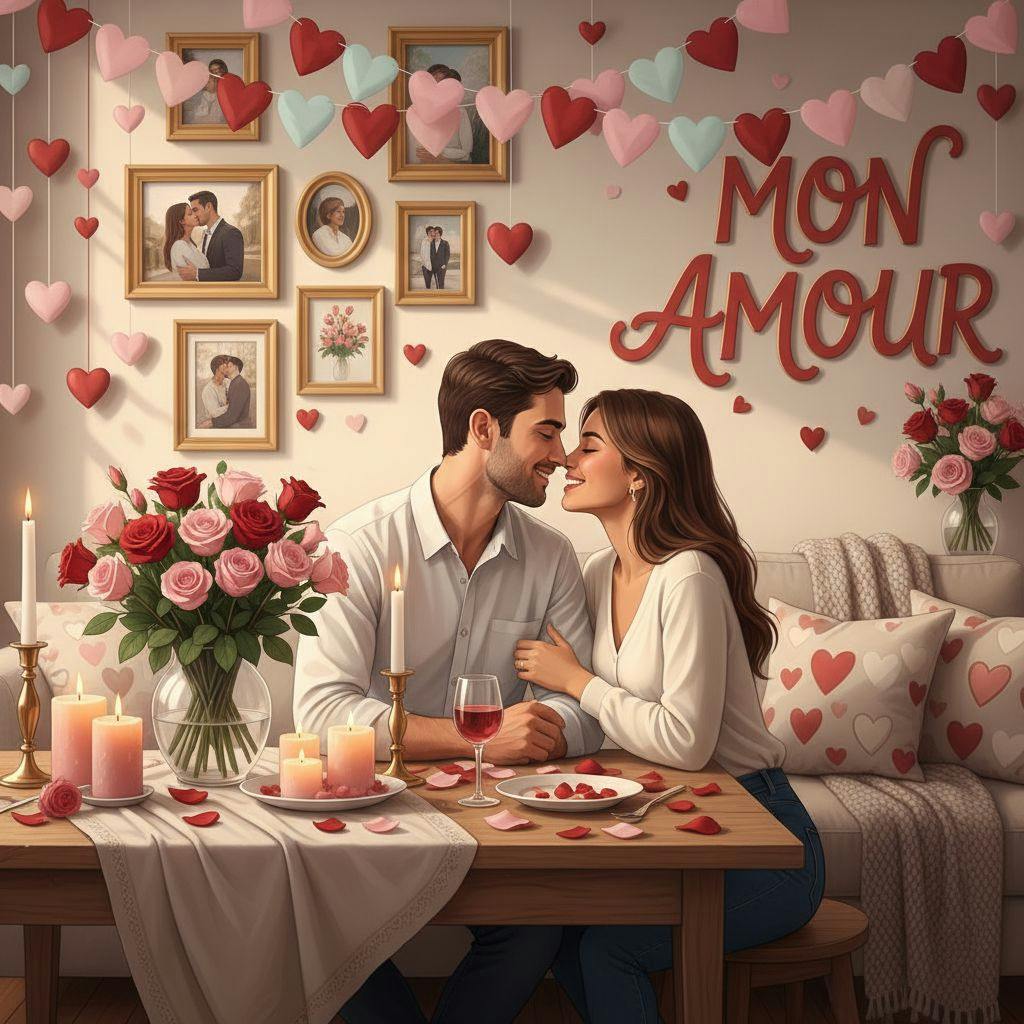 Belle illustration pour déco saint valentin