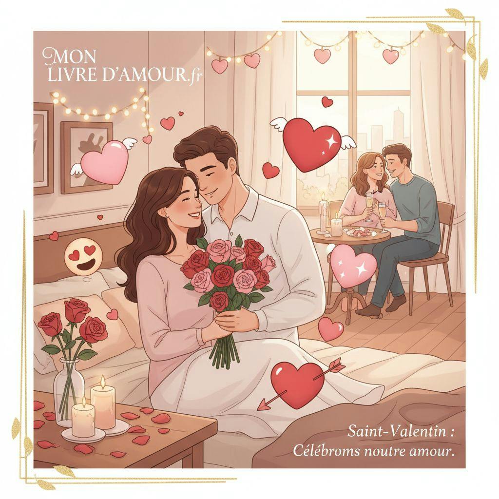 Belle illustration pour emoji saint valentin