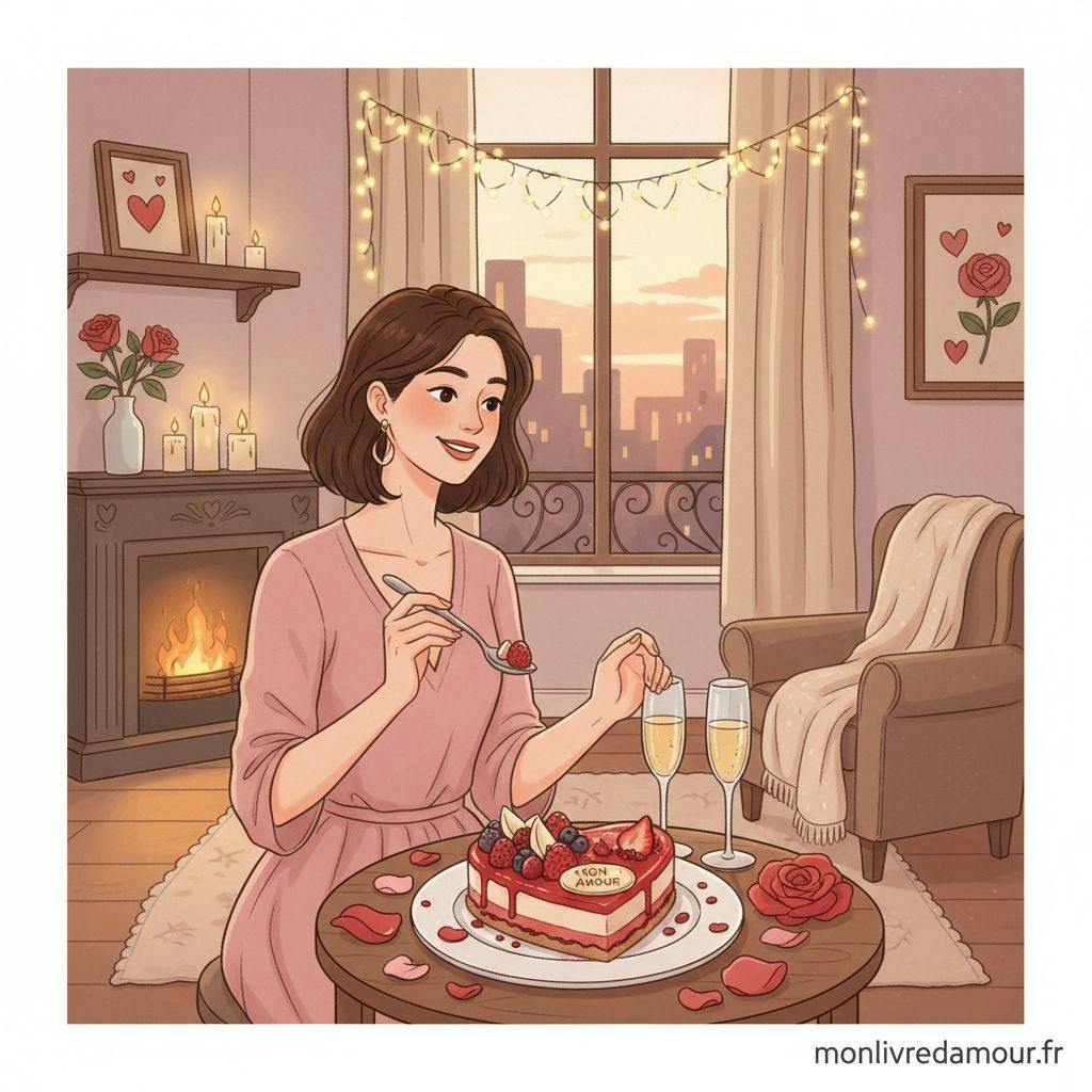 Belle illustration pour entremet saint valentin