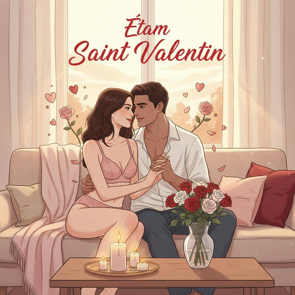 Belle illustration pour etam saint valentin