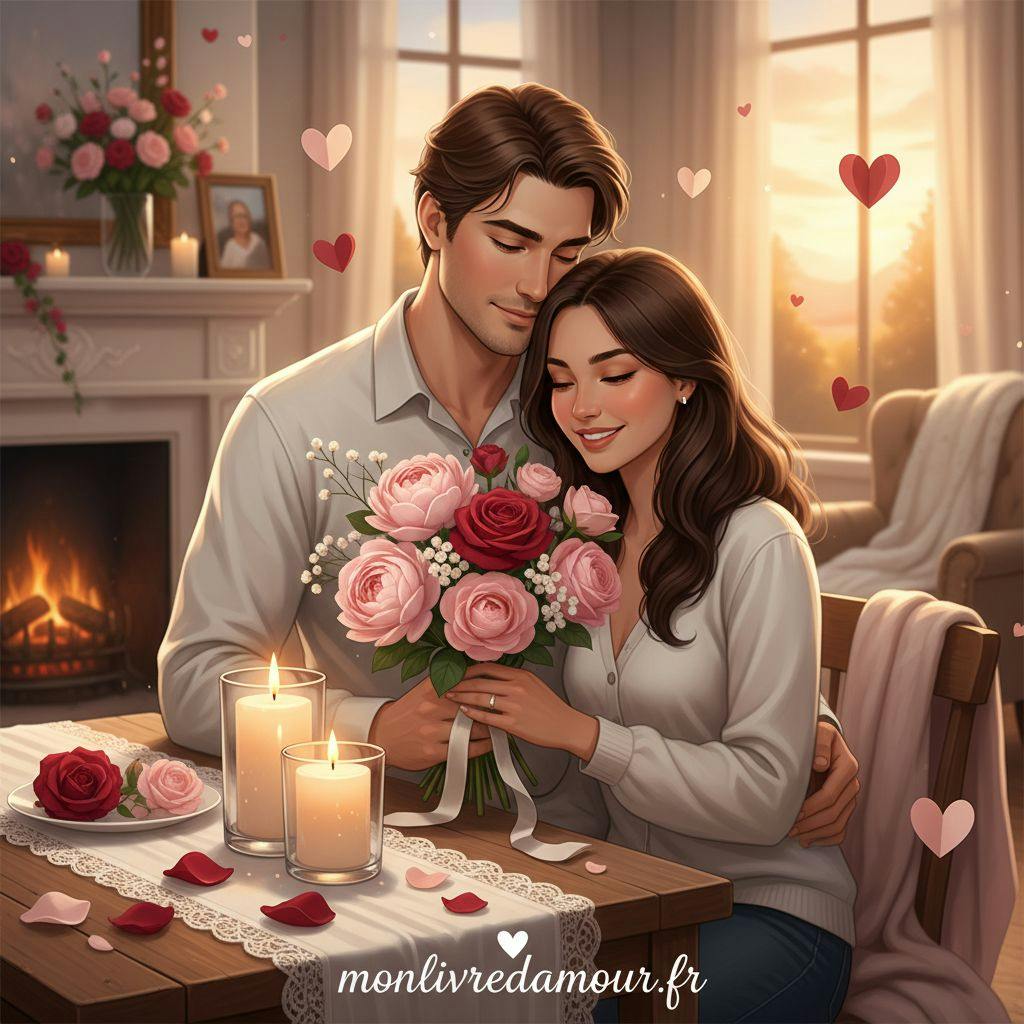 Belle illustration pour fleur de saison saint valentin