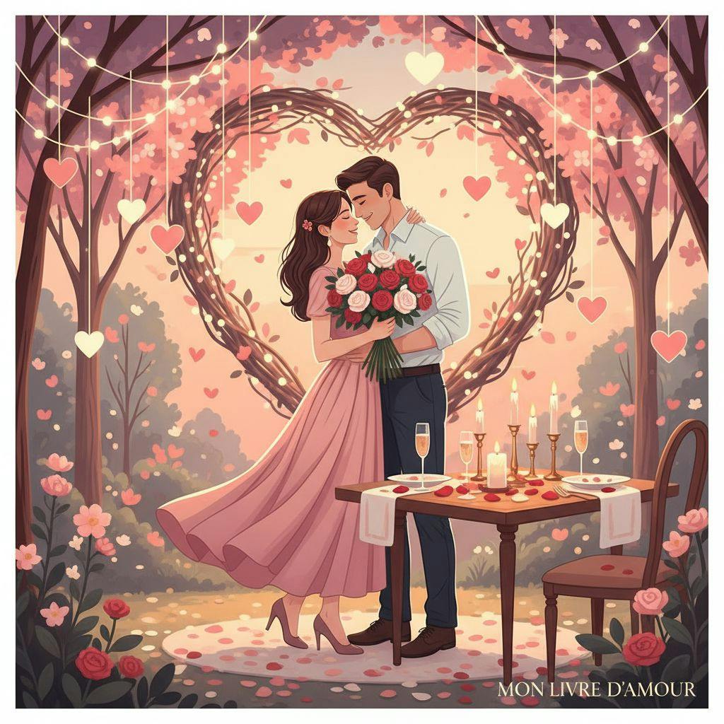 Belle illustration pour fleur pour la saint valentin