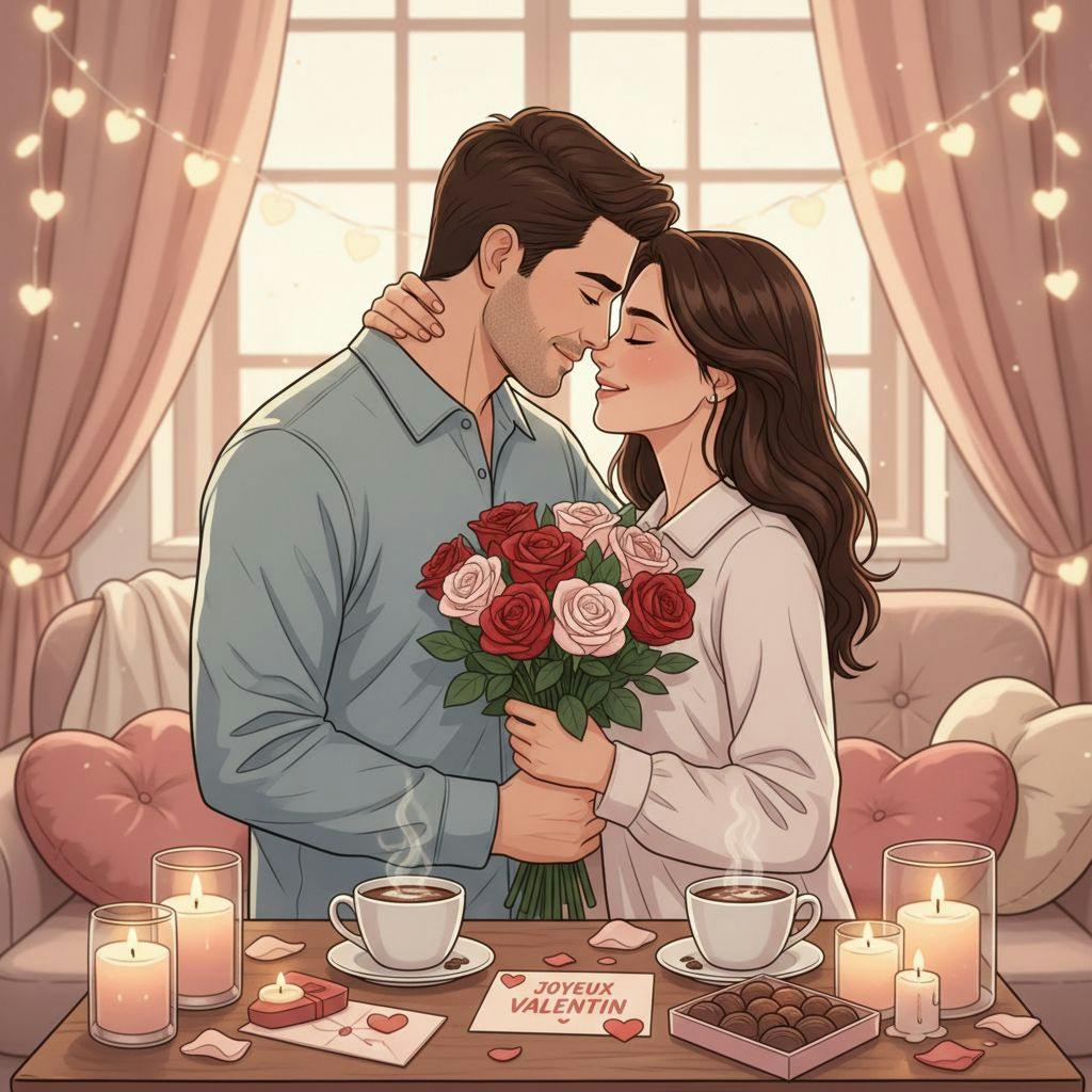 Belle illustration pour fête de la saint-valentin