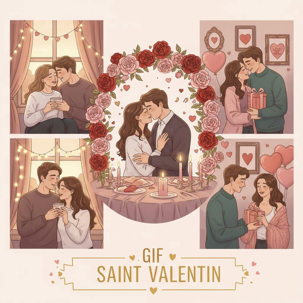 Belle illustration pour gif saint valentin