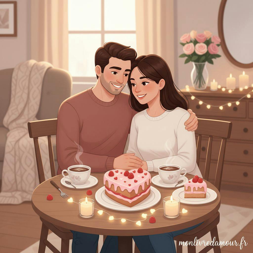 Belle illustration pour gâteau saint-valentin facile et rapide