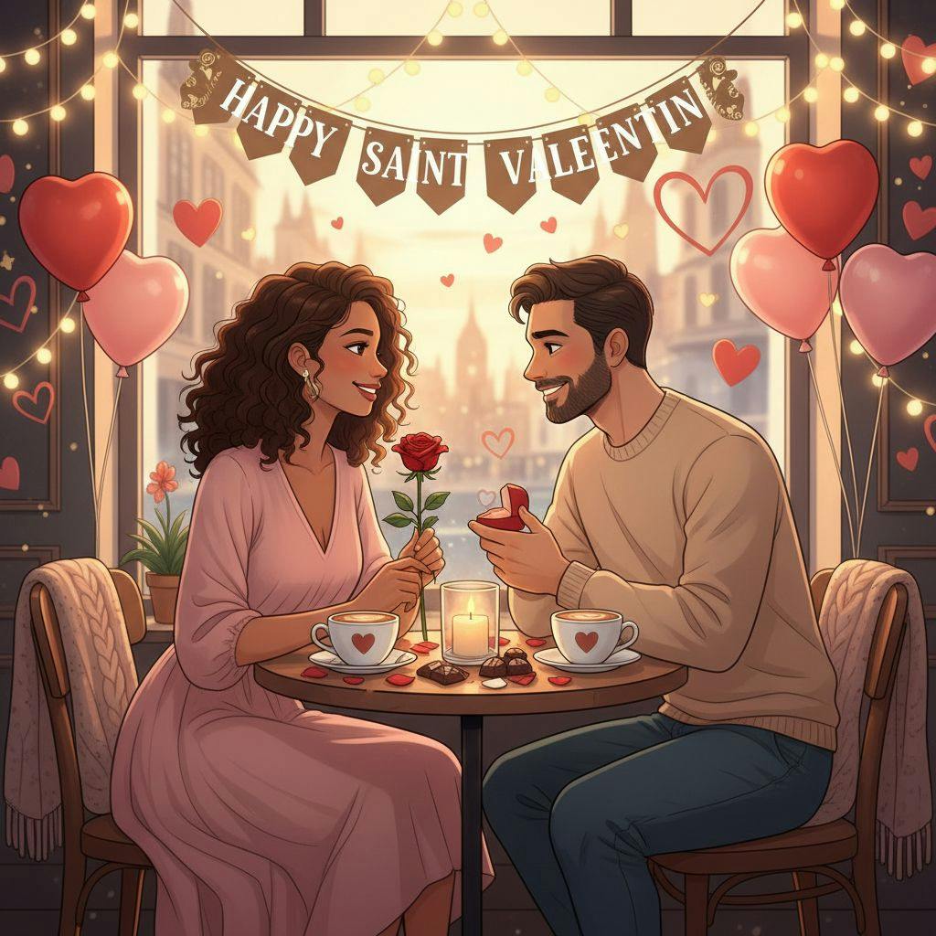 Belle illustration pour happy saint valentin