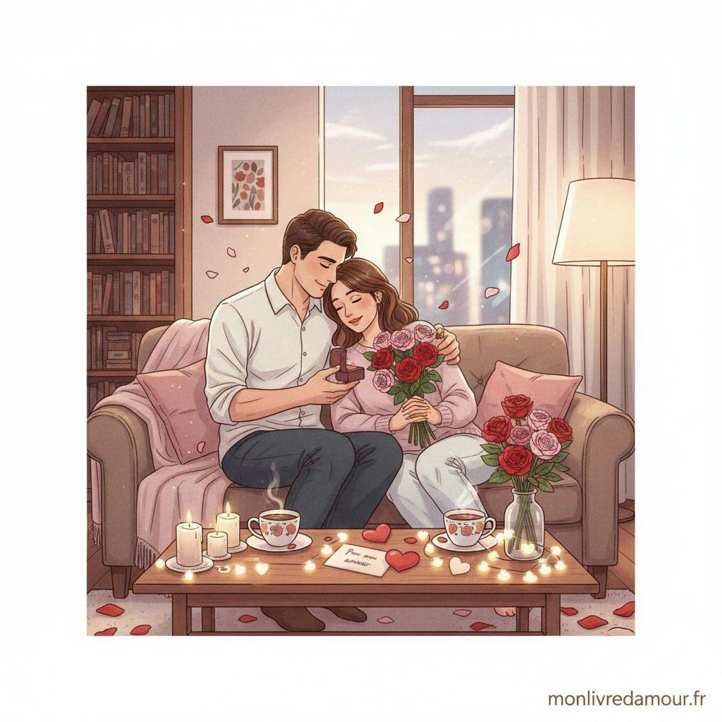 Belle illustration pour idee cadeaux saint valentin