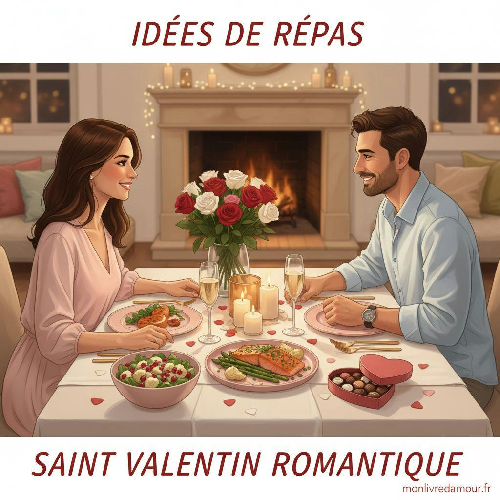 Belle illustration pour idee de repas saint valentin