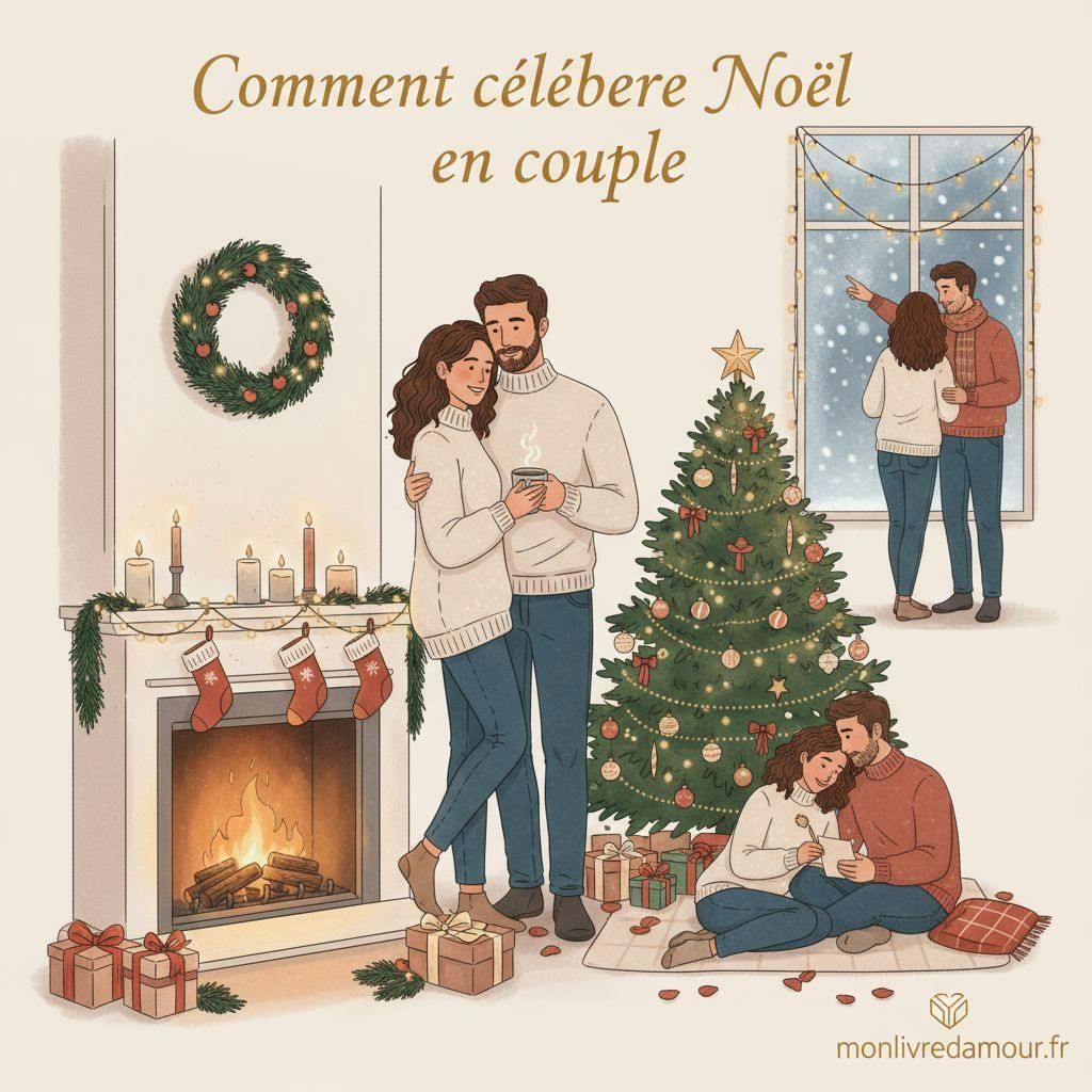 Beautiful illustration for Comment célébrer Noël en couple