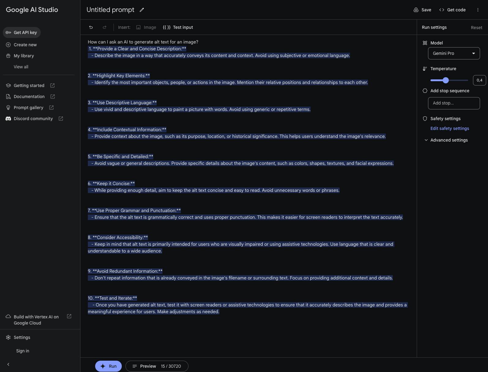 Google AI Studio