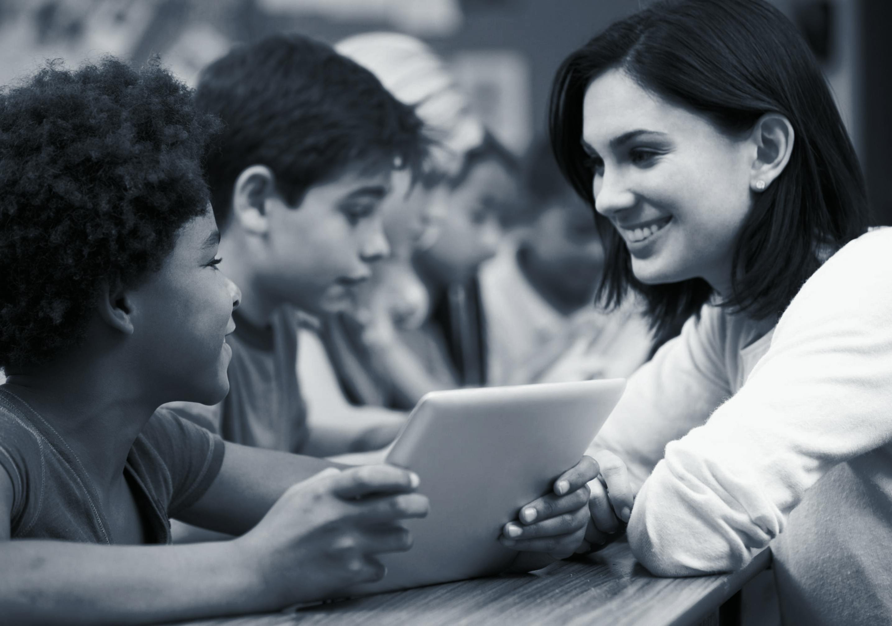 Teacher with students