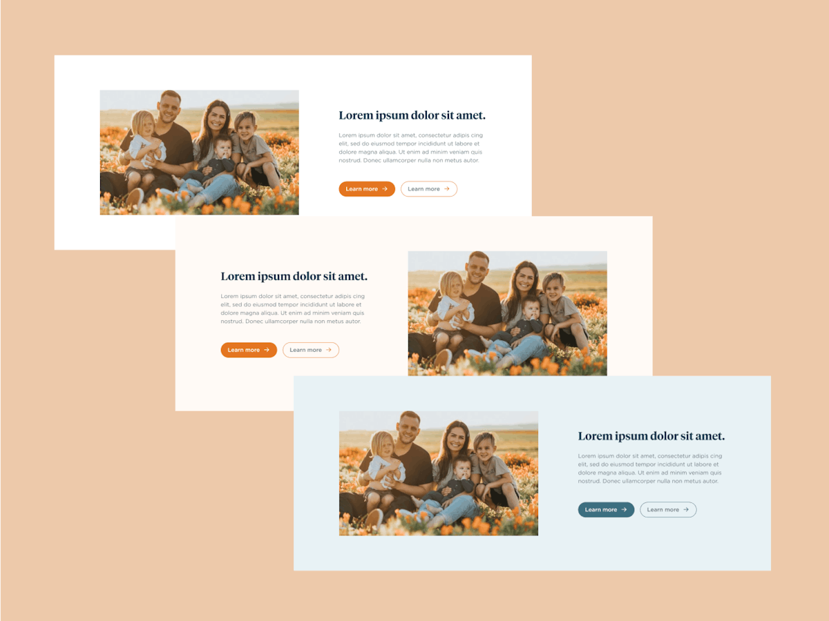 Variations of a GoHealth website component