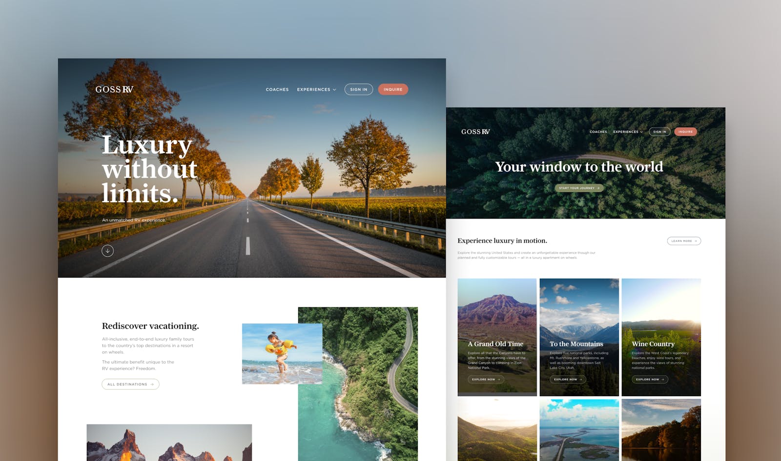 GossRV homepage and trips