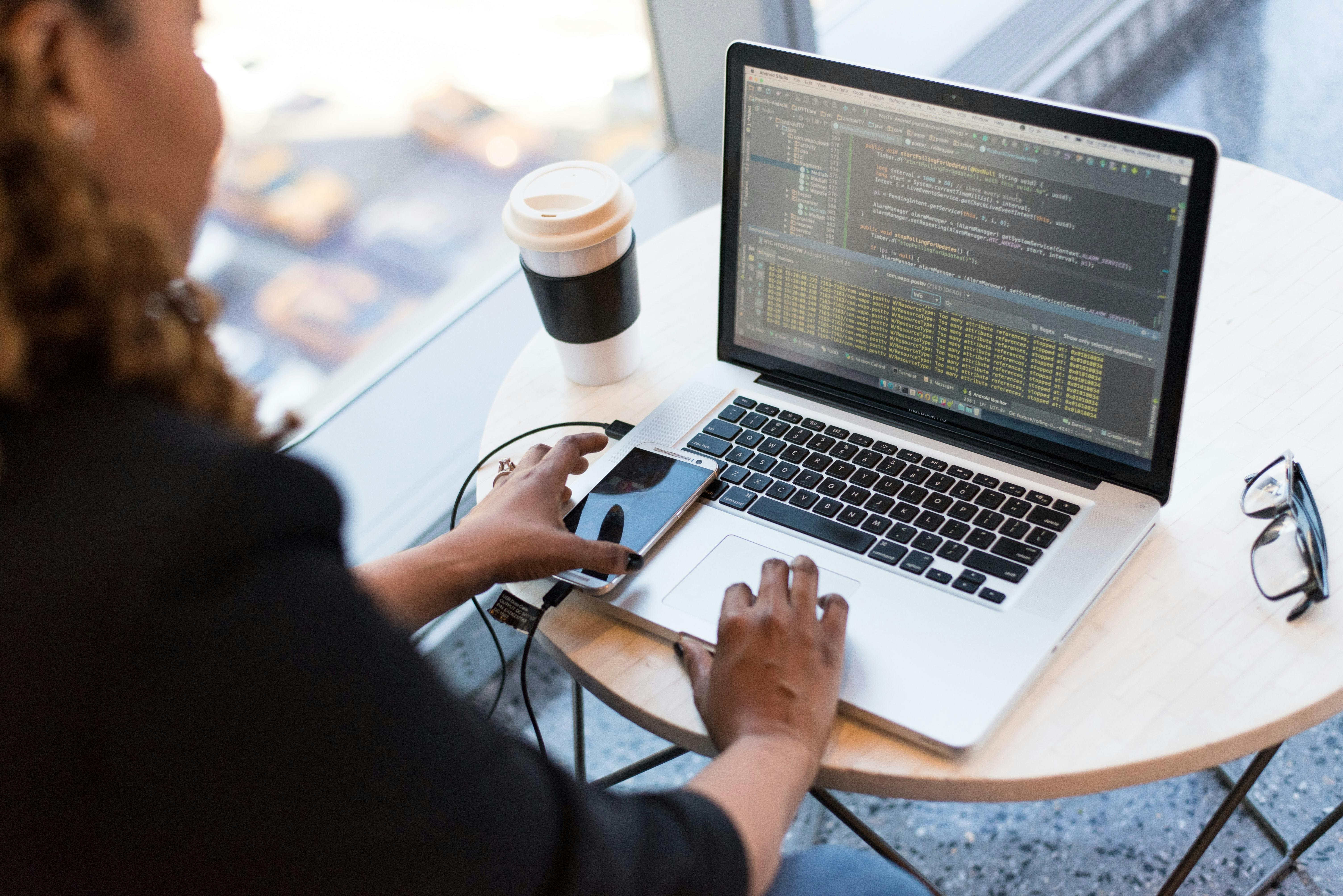 Professional woman using a laptop