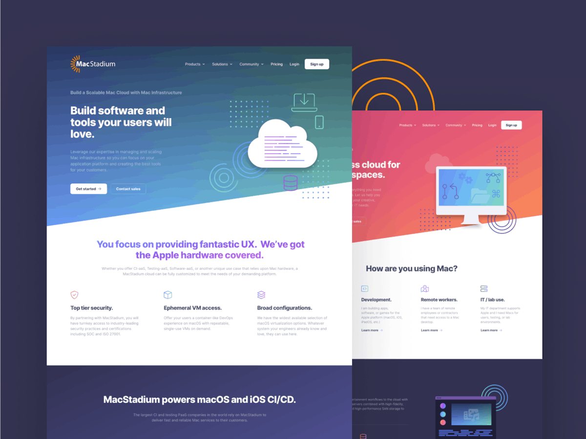 MacStadium website pages