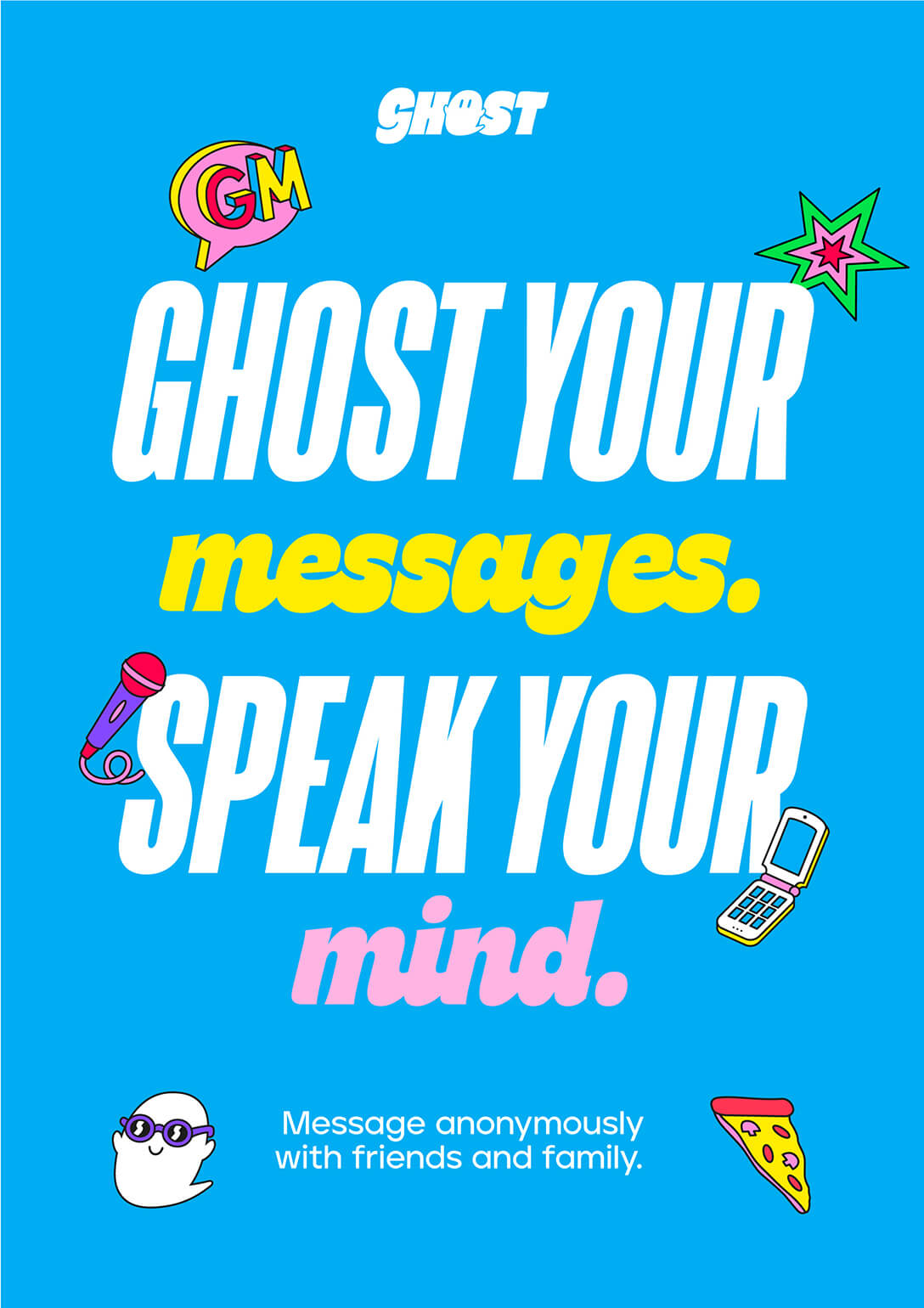 Ghost messaging app - branding poster