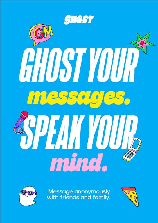 Ghost messaging app - branding poster