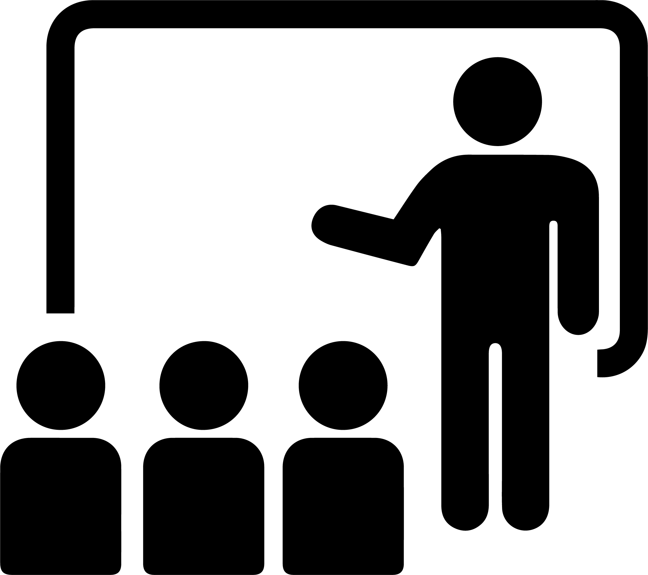teacher teaching kids in school icon