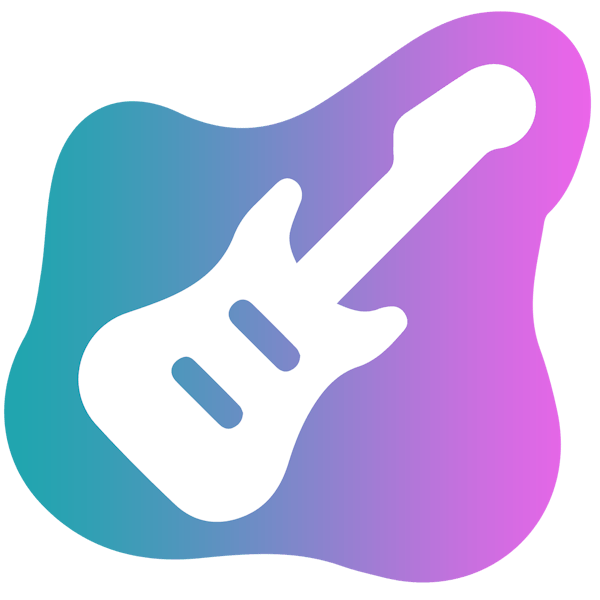 Electric guitar icon on gradient background