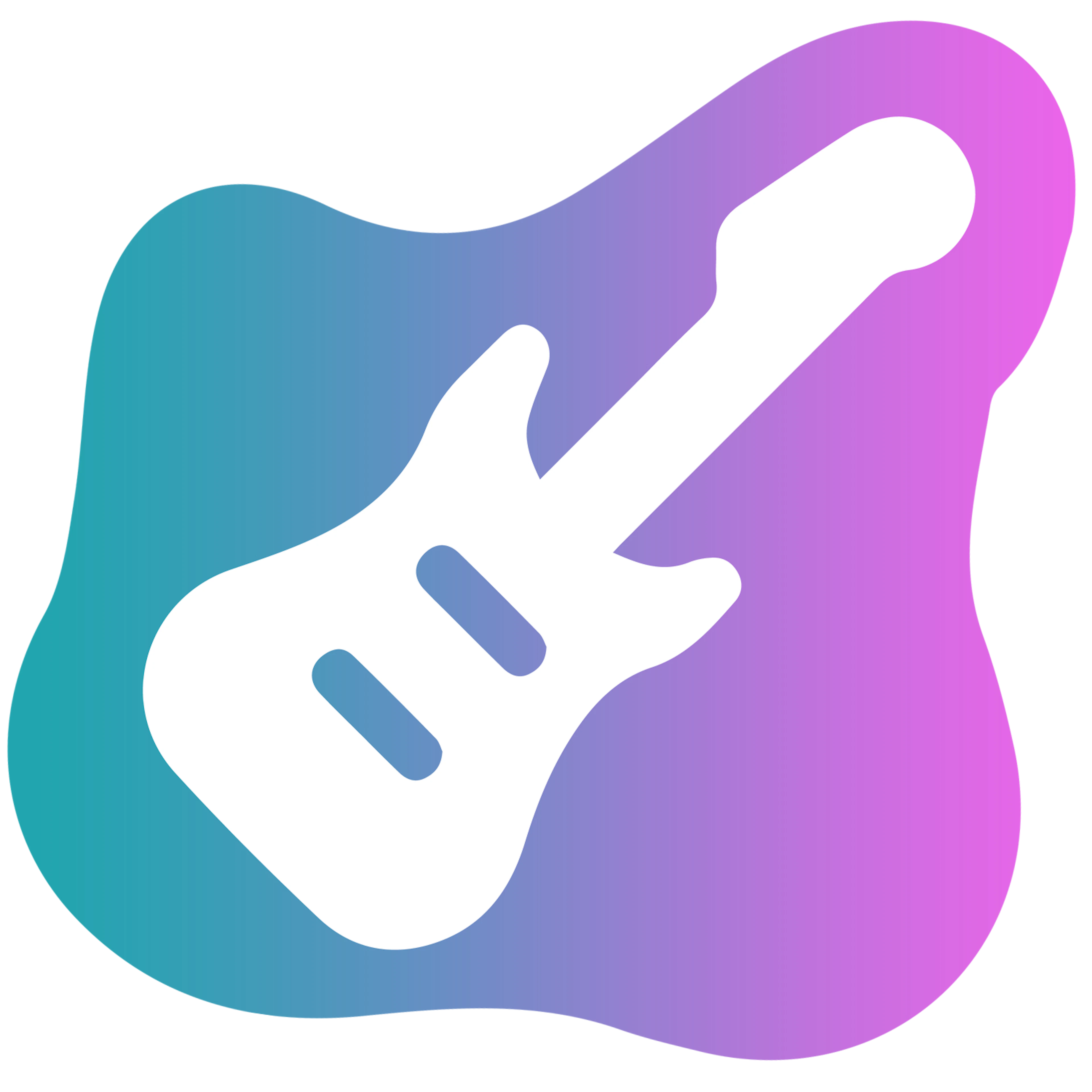 Electric guitar icon on gradient background