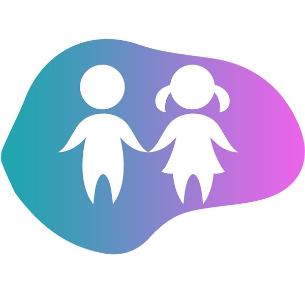 kids icon on gradient background