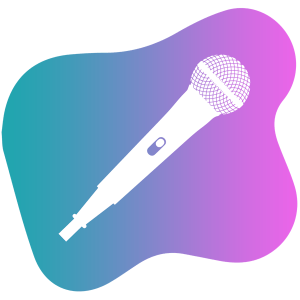 microphone icon on gradient background