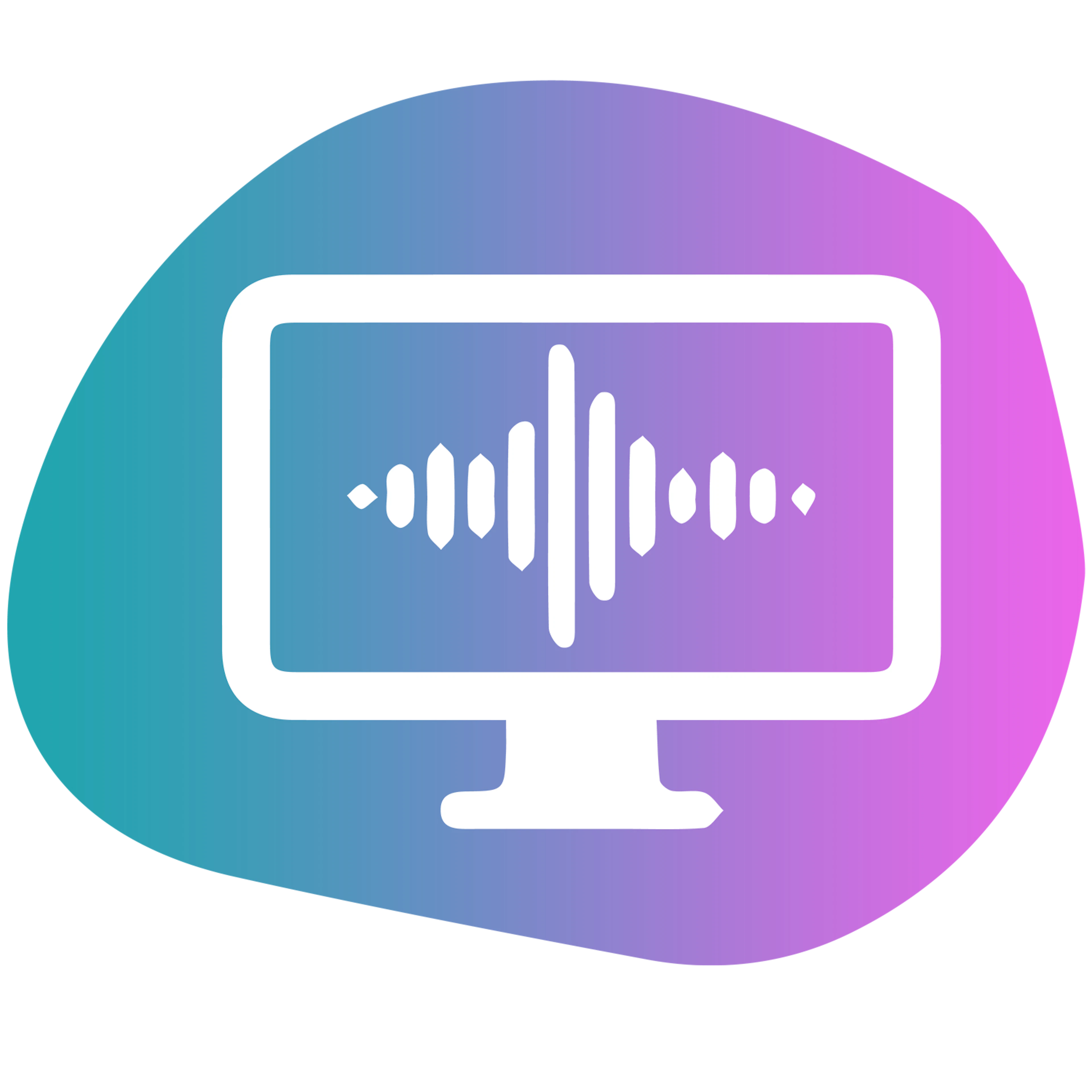 monitor with music waves icon