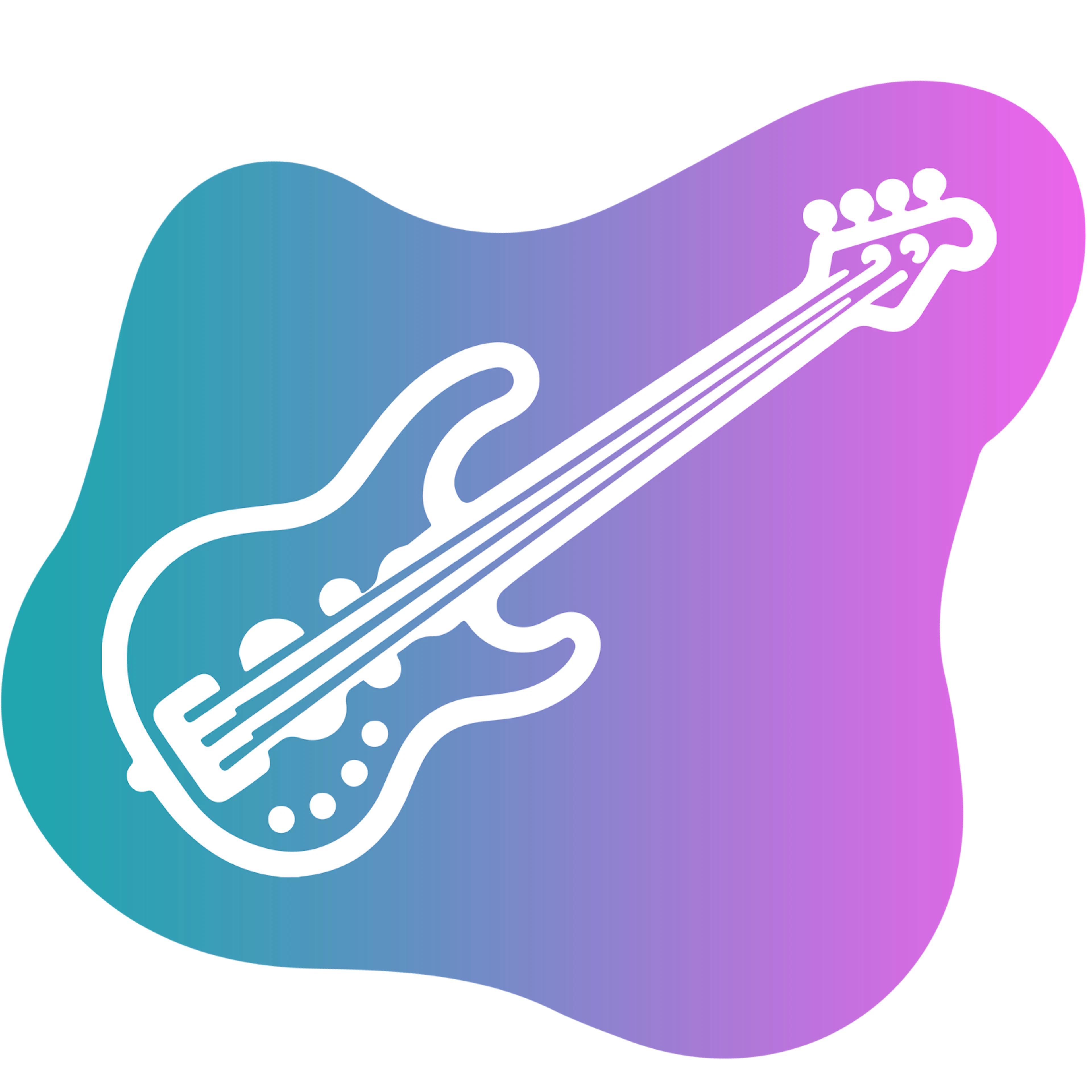 bass guitar icon on gradient background